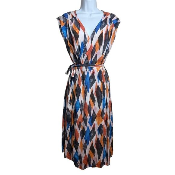 Anthropologie The Odells Geo Wrap Dress Sz. S - Picture 3 of 8